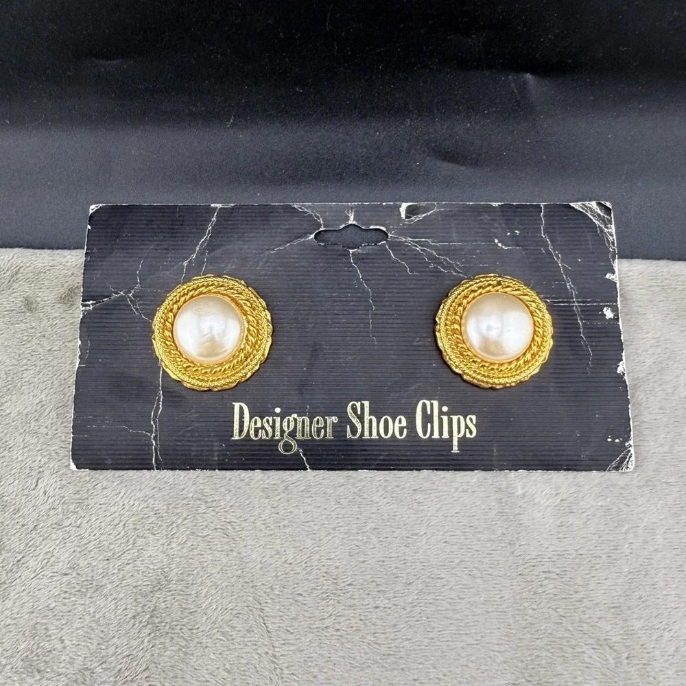 Vintage Shoe Clips Gold‎ Tone